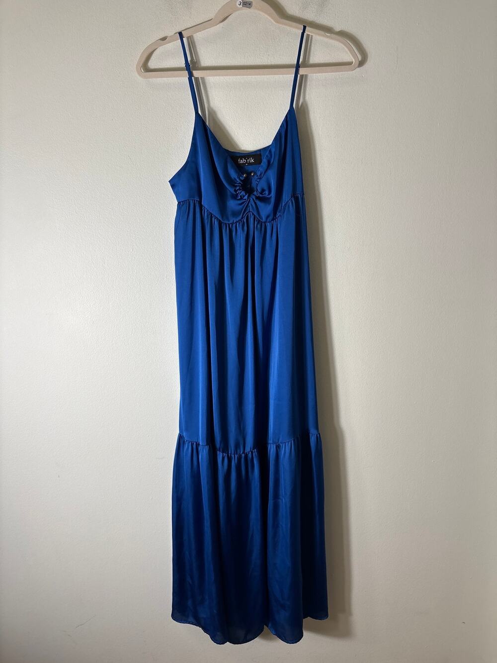 Fabrik Blue Cobolt Satiny Gown Sz M